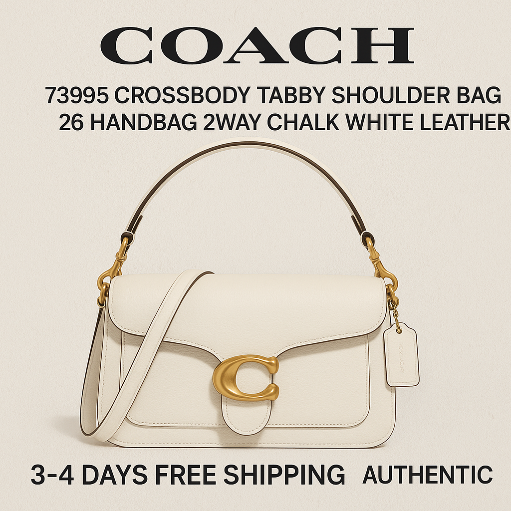 COACH 73995 Crossbody TABBY SHOULDER BAG 26 Handbag 2WAY Chalk