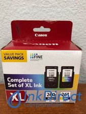Genuine Canon 3706C005 3706C005AA PG-260XL CL-261XL Ink Jet Cartridge Black  Co