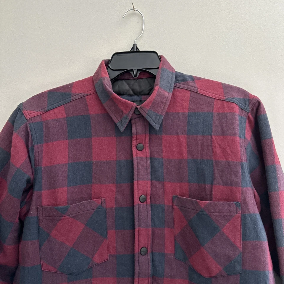 Triumph Men’s Riding Shirt size L Quilted Red Gray Plaid - Image 2 of 4