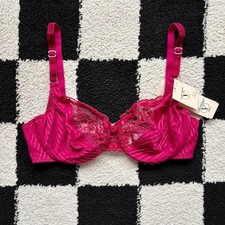 NWT Valentino Intimo Burgundy Satin Lace Bra 34B