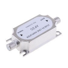 Satellite 20Db Gain Inline Amplifier 950-2150MHZ Signal Booster AP20 Silver