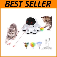 Fast & Slow Laser Patterns - Automatic Cat Toy with Feathers