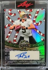 2025 Leaf Happy Holidays Drew Brees Auto Autograph Prismatic Silver #d 4/15
