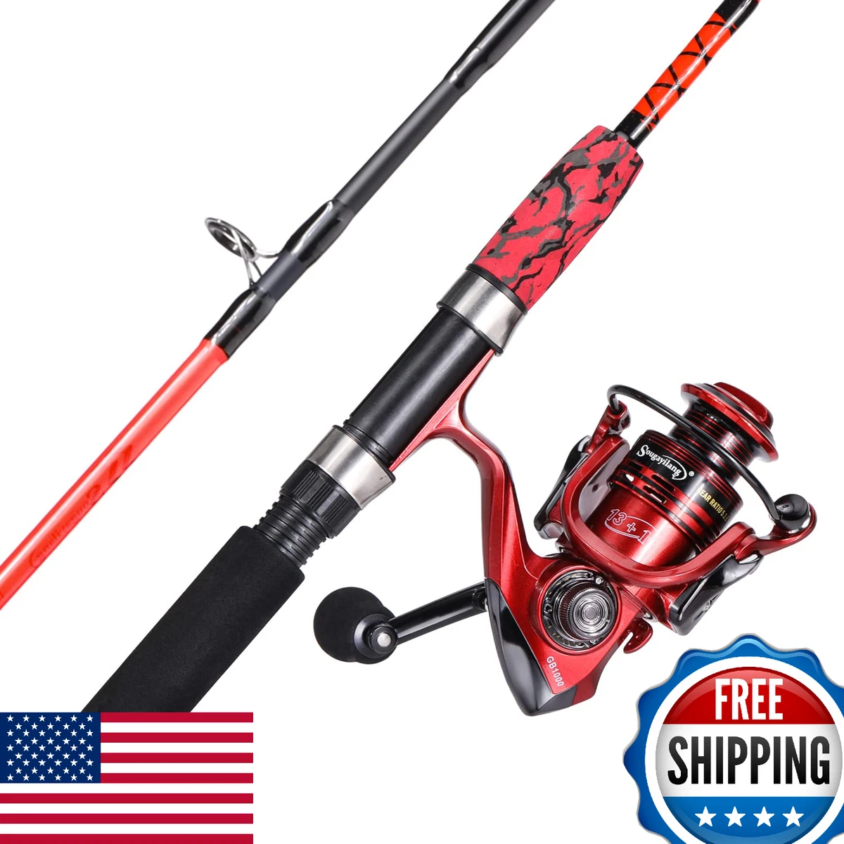 Sougayilang Surf Fishing Rod Carbon 3 Piece Spinning Fishing