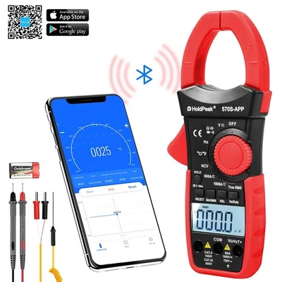 Digitales Zangenmultimeter Ac Dc Stromzange Bluetooth 6000 Counts Mit Auto-range - Bild 1 von 4