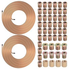2 Sets 25 FT 1/4" Brake Line Tubing Assortment Kit with 54 Pcs Brake Line