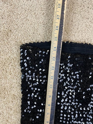 Avon Fashions Tube Tank Top Womens Small Stretch USA Sequined Cropped Black - Picture 4 of 6