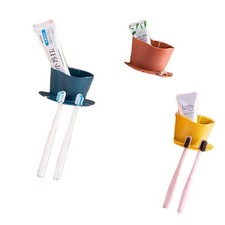 3Pcs Wall Mounted Punch Free Toothbrush Holder Storage Organizer Bathroom Shelf