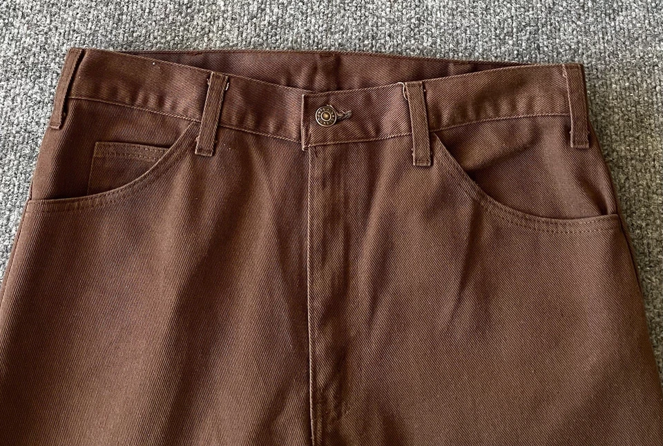 Pantalones JC Penney De Colección Bolsillos Lisos Marrón Western Acampanados Pantalones Rancho Vaquero Rodeo Foto 4 de 4