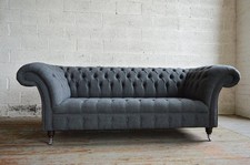 Mobili imbottiti Chesterfield divano di design 3 posti New Premium Class tessuti di lusso