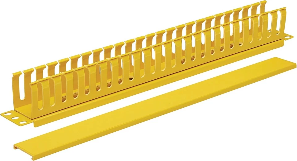 Tripp Lite Horizontal Server Rack Enclosure Cable Manager, Finger Duct Yellow  - Image 4 of 4