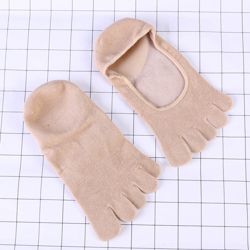 5 Toe Gel Moisturizing Socks Gel Spa Socks for Women or Men (Apricot) 5 toe sock - Picture 4 of 12