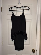 Gianni Bini Little Black Cocktail Holiday Sequin  Overlay Dress Small (2-4)