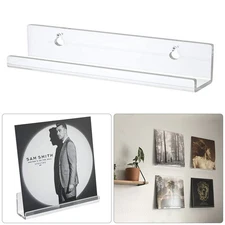 12" Clear Vinyl Record Shelf Wall Mount Wall Mount Album Record Holder Display