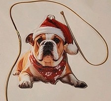 Bulldog Christmas Ornament - Acrylic English Bulldog Ornament
