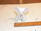 Vintage FENTON Hand Painted White Satin Elephant Figurine - Artist Signed