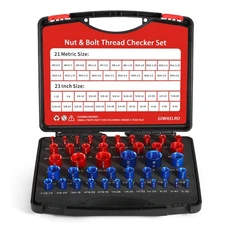 Nut and Bolt Thread Checker - 44 PCS Nut and Bolt Gauges Individually Housed ...