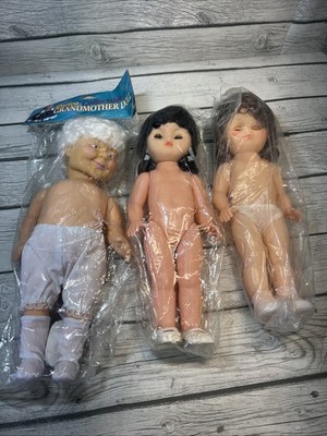 Lot of 3 Vintage Fibre-Craft & Darice Dolls   New in Package