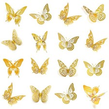 48 Pcs 4 Styles 3 Sizes 3D Butterfly Wall Decor for Party Decorations