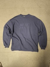 Vintage Naf Naf Crewneck Sweatshirt Womens Large 90s Embroidered Spellout Logo