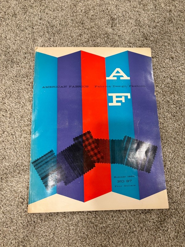 American Fabrics Magazine No 37 Summer 1956 Vintage with Many Textile Swatches