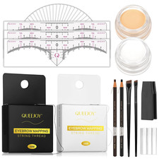 Brow Mapping Kit Includes 10M X Black White Mapping String, 50Pcs Eyebrow Ruler