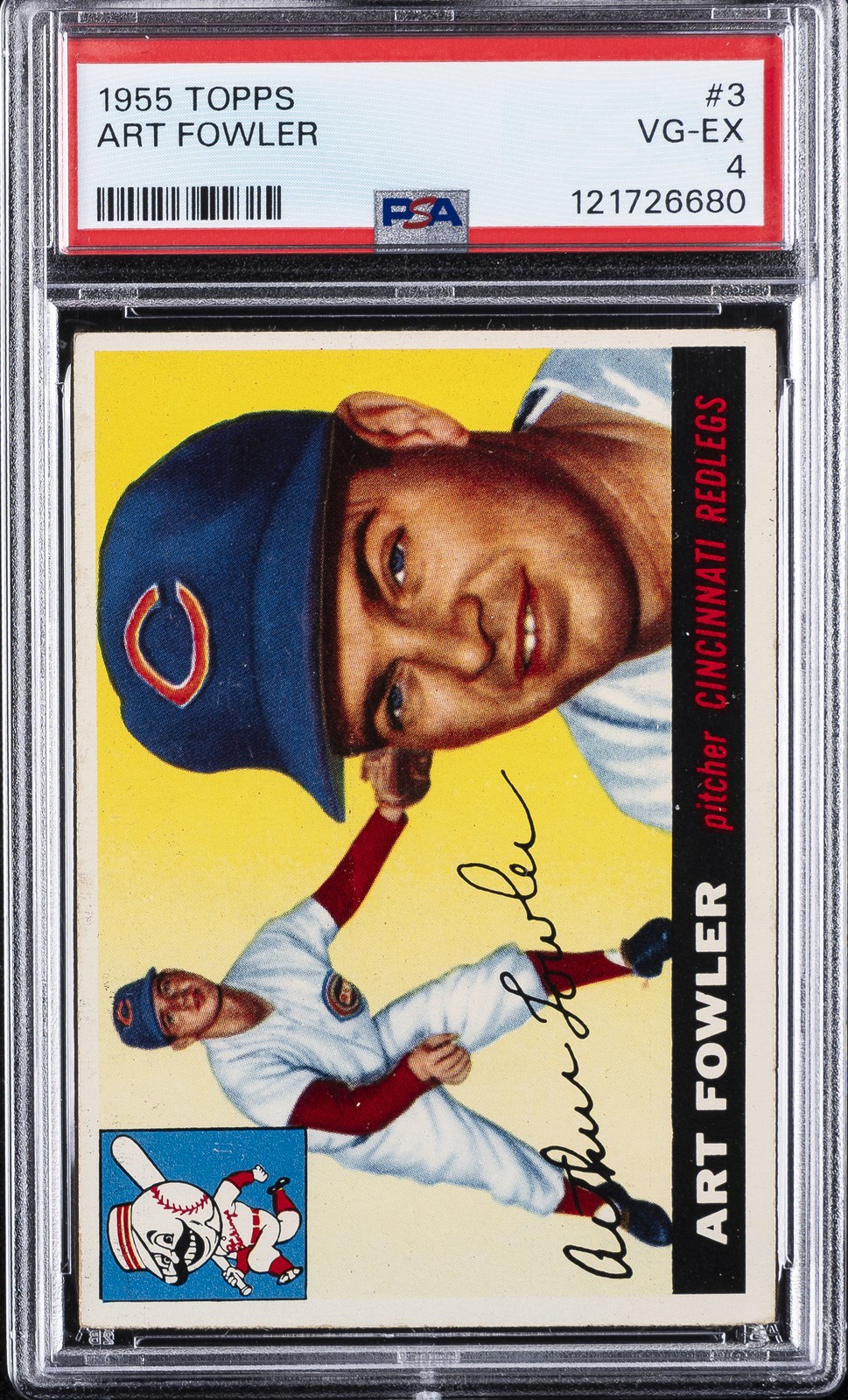 1955 TOPPS #3 ART FOWLER ROOKIE RC PSA 4