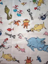dr seuss cat hat fun fabric 12 by 11 inch white