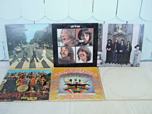 Beatles Lot of 6 Albums or Double-Albums: Abbey Road, Sgt. Pepper, Let it Be,etc