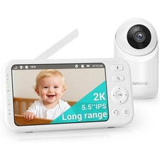 5.5" 6000mAh Video Baby Monitor with Camera and Audio 1860ft, AI Cry Detect