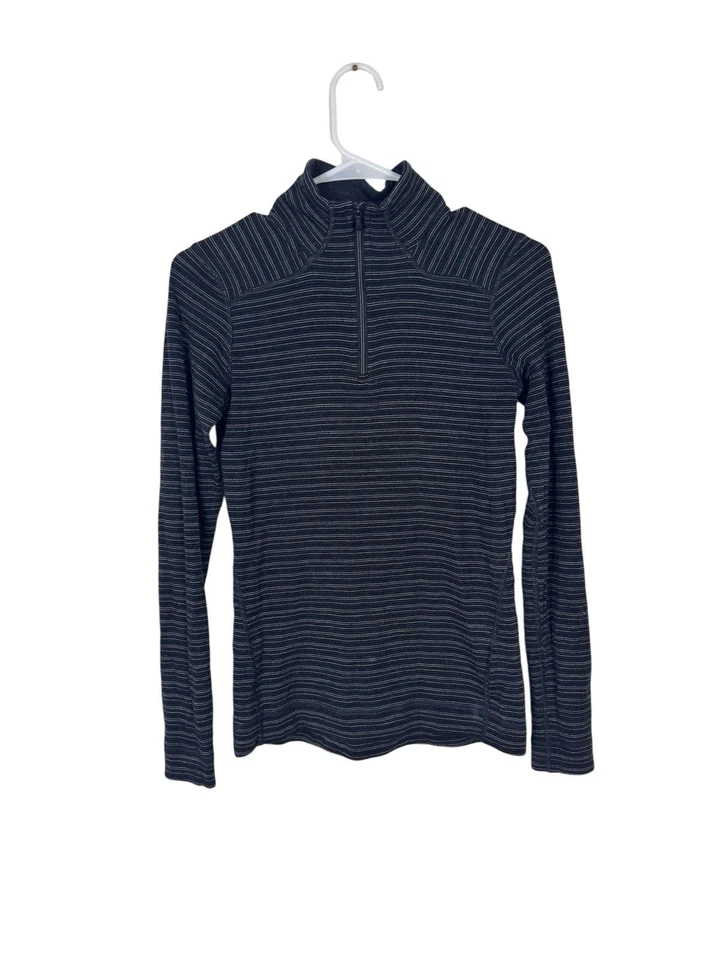 Smartwool женщин средний вес узор длинным рукавом молнии размер S черный серый мериноса - Изображение 2 из 4