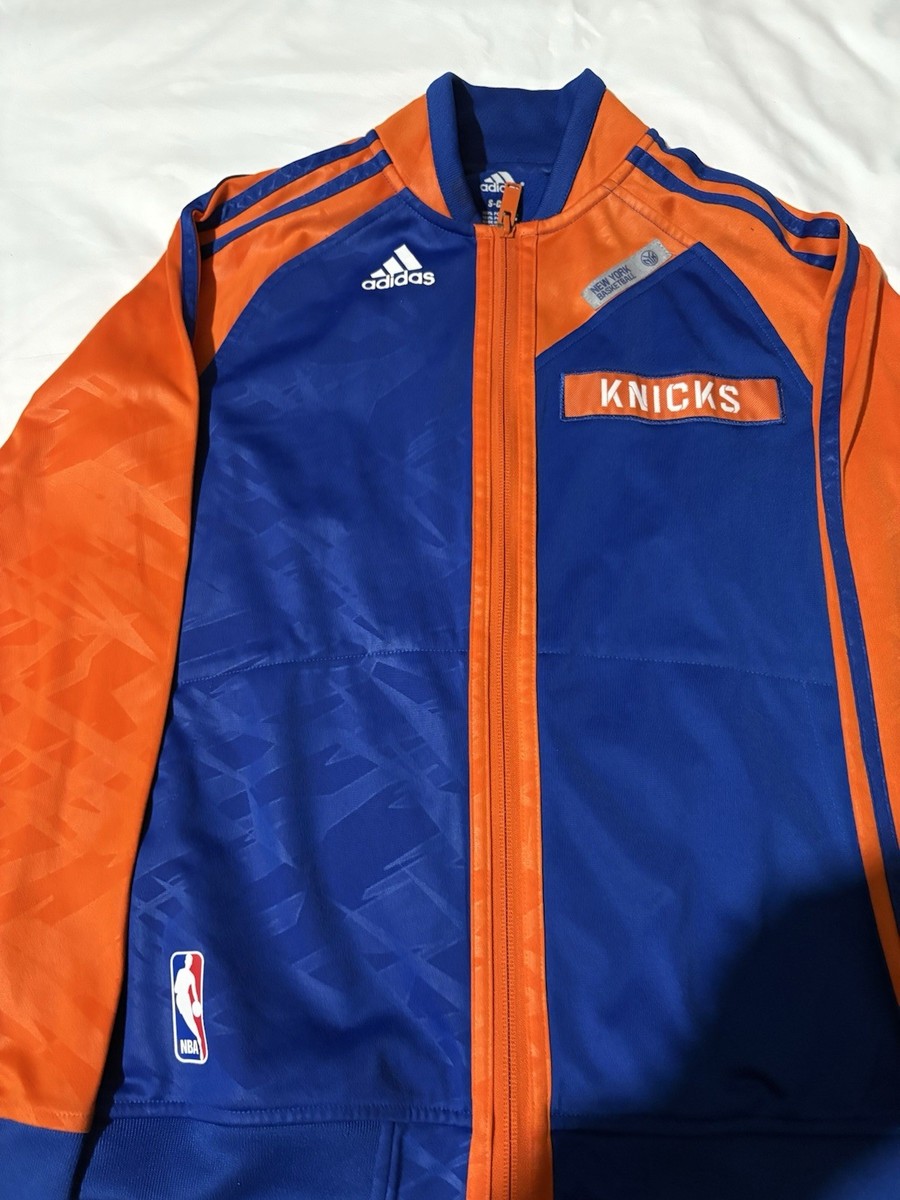 Adidas New York Knicks Youth Jacket Size 8 Blue Orange Full Zip