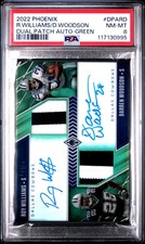 2022 PANINI PHOENIX DUAL PATCH AUTOS DARREN WOODSON/ROY WILLIAMS 17/25 PSA 8
