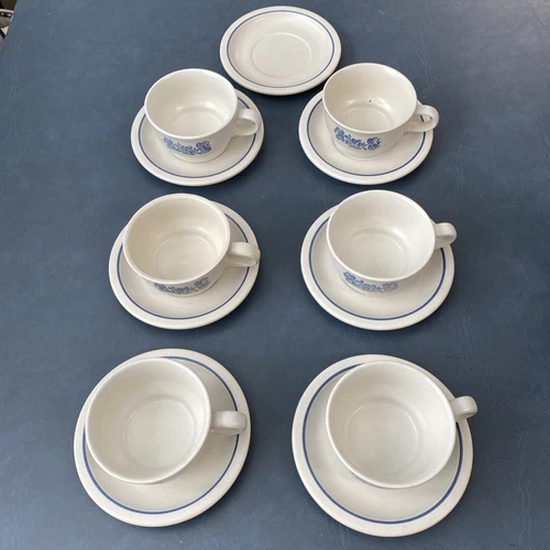 Pfaltzgraff Yorktowne USA Vintage Flat Cup Coffee Soup Chili Mug Bowl 13 PC Set