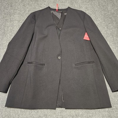 Spanx Perfect Collarless Blazer Womens XL Black Office Career Wardrobe Staple 