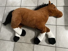 GIANT Life Size Plush Brown Horse Stuffed Toy 60” Inches Large Huge XL
