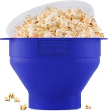 The Original Korcci Microwaveable Silicone Popcorn Popper, Microwave Blue 