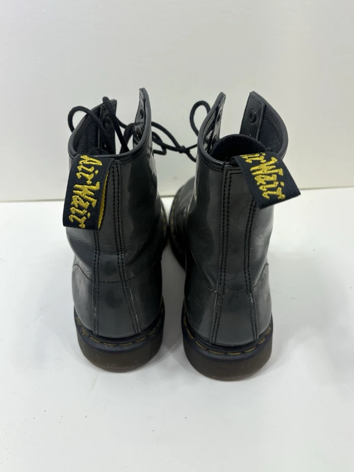 Botas Doc Dr. Martens Mujer Gris 1460 Cuero Con Cordones L Zapatos Talla 9 Foto 4 de 4