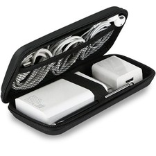 Travel Essentials Electronics Organizer Charger Case Portable Dual Zipper Sho...