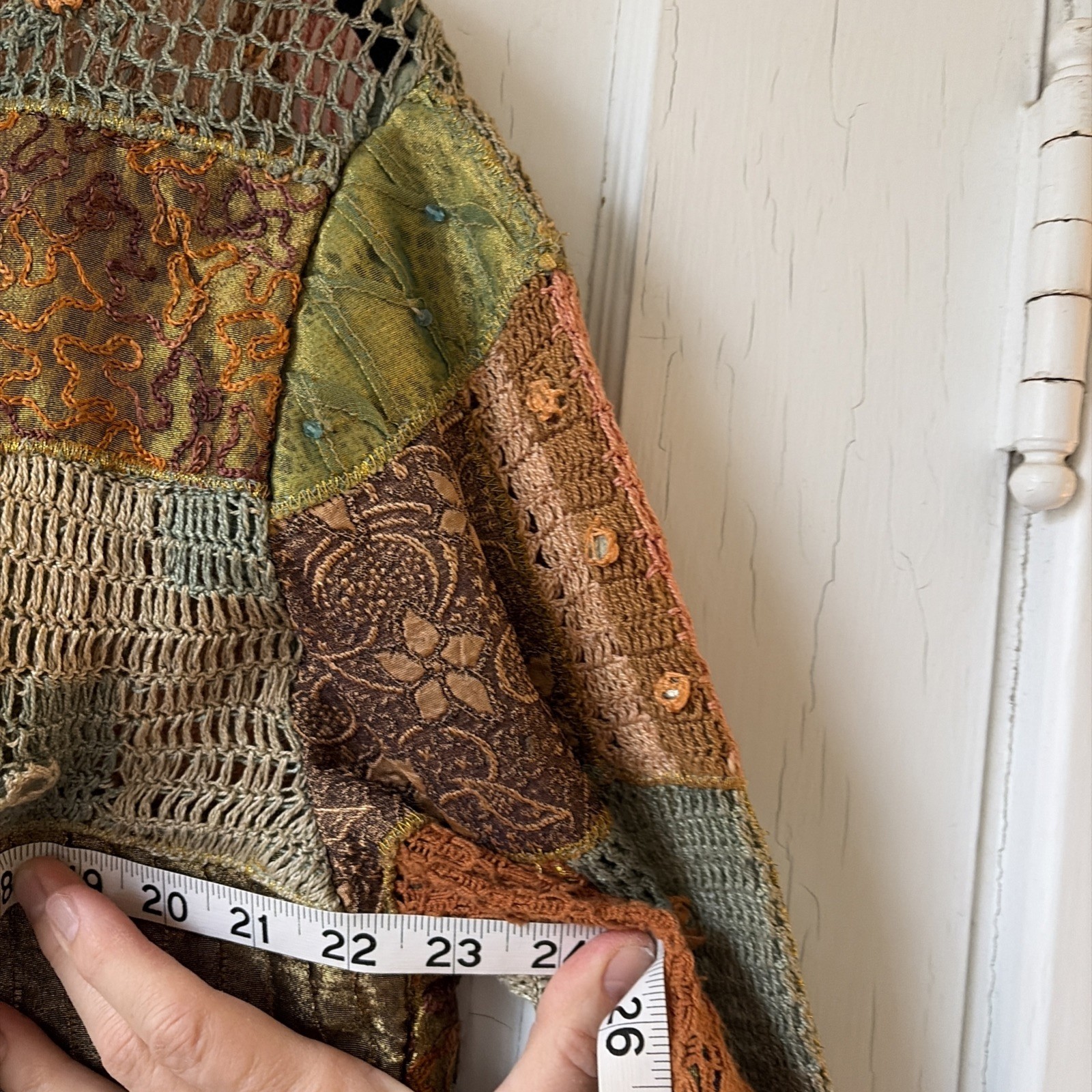 Vtg Y2K Sandy Starkman Patchwork Multi Texture Ar… - image 6