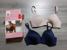 Calvin Klein 2 Pack Lightly Lined Wireless Bra Womens Medium Ostrich/Shore