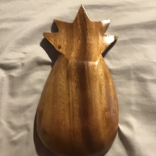 Bol de service à ananas en bois à dosette de singe 8" bois sculpté  - Photo 3/3