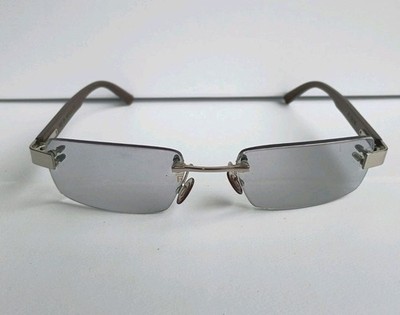Wood-Look  Rimless Eyeglassed Frames Only WL 038-018 Brown Southwestern pattern 