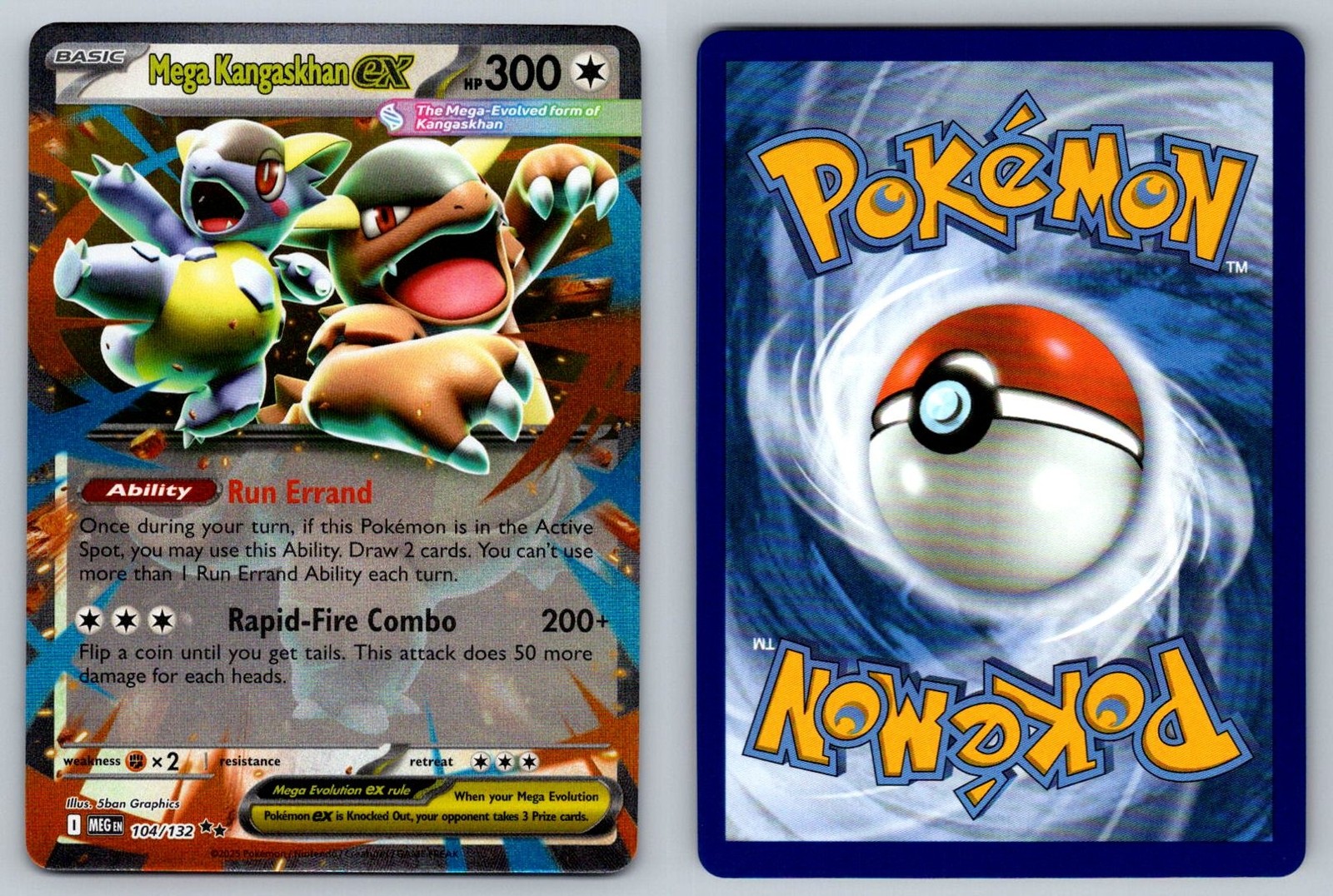 Mega Kangaskhan ex - Mega Evolution - - Double Rare - 104/132 - Pokemon - - NM