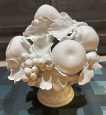 Centrotavola cesto frutta crema Blanc De Chine bianco italiano vintage ~ come nuovo!