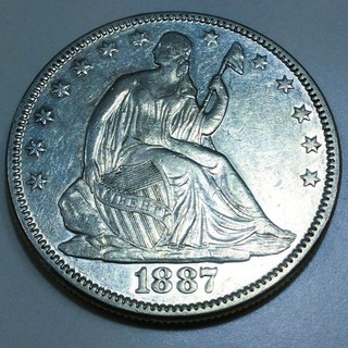 1887 Seated Liberty Half Dollar Beautiful High Grade Coin Very Rare Date