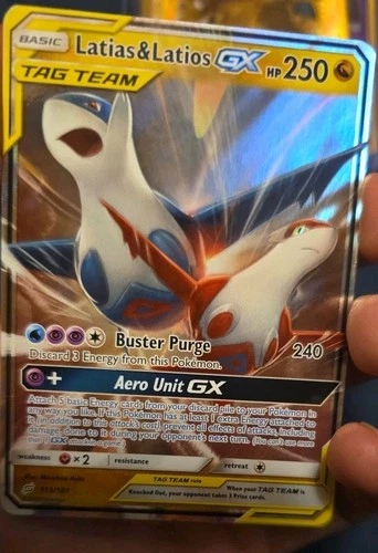 Latias & Latios GX 113/181 Sm-Team Up Holo Pokemon Card