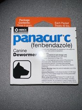 Panacur C 4 gram Canine 40lbs Dewormer Treatment 3 packets Exp 06/2027 Brand New