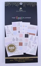 NEW The Happy Planner Sticker Sheet Book Disney Princess Mini 660 Pieces Pastel