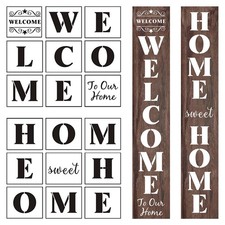 Welcome and Home Sweet Home Stencil 18 Pack Large Vertical Sign Painting
